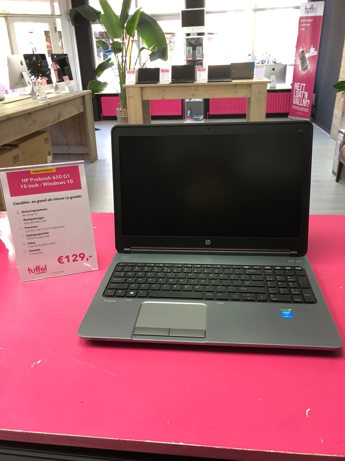 HP Probook 650 G1 15'' 4GB DDR geheugen 320GB harde schijf, Hp, 2 tot 3 Ghz, Intel core i3 4e generatie, Ophalen of Verzenden