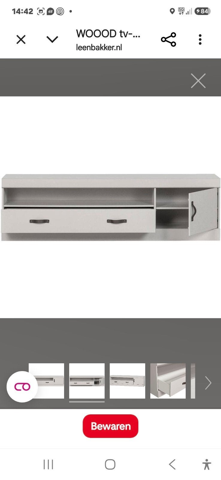 Zo goed als nieuw WOOOOD tv-dressoir Bold (grenenhout), Ophalen, 150 tot 200 cm, Zo goed als nieuw, Landelijke, Stoere