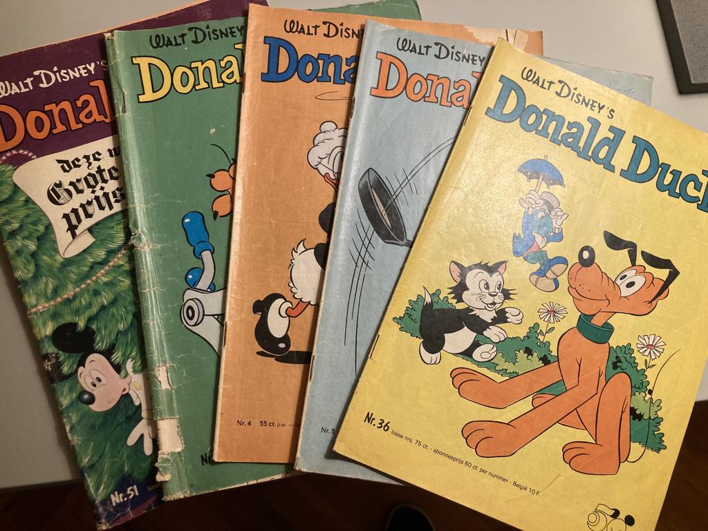 Donald Duck 1973, 5 losse nummers, Meerdere stripboeken, Verzenden, Gelezen