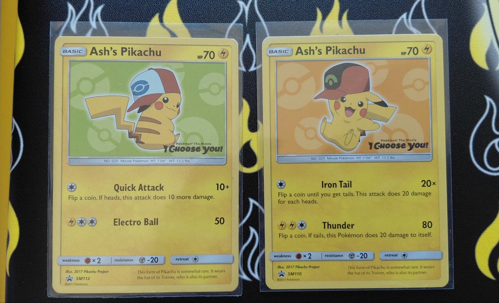 Ash's Pikachu Pokémon Kaarten - SM110 enSM112, Ophalen of Verzenden, Zo goed als nieuw, Losse kaart