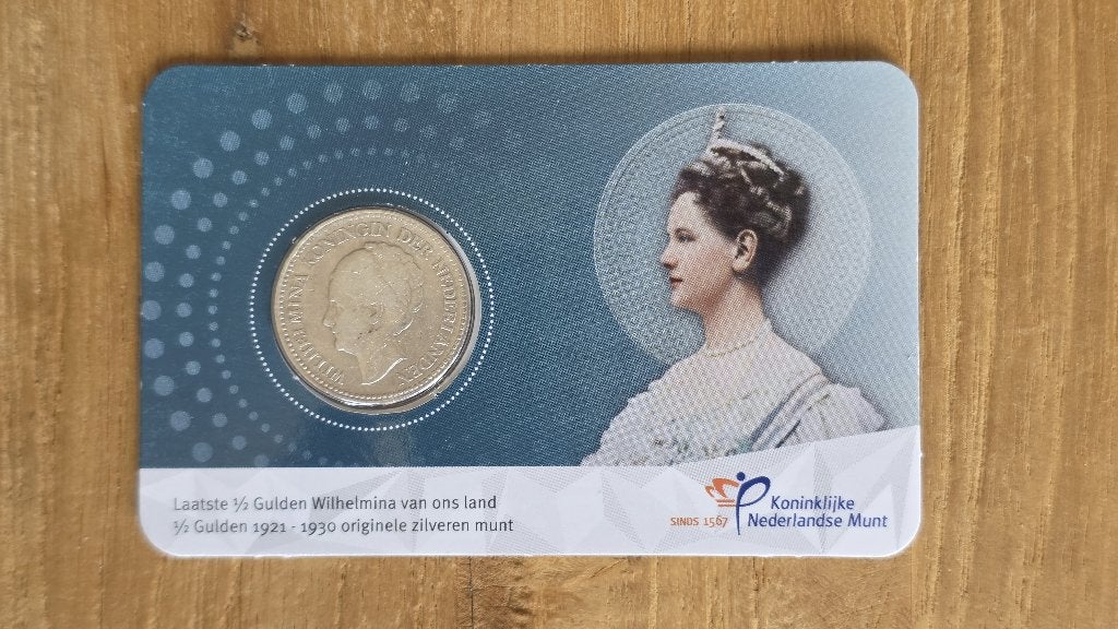 KNM Laatste 1/2 gulden Wilhelmina 1929, Ophalen of Verzenden, Koningin Wilhelmina, 1 gulden