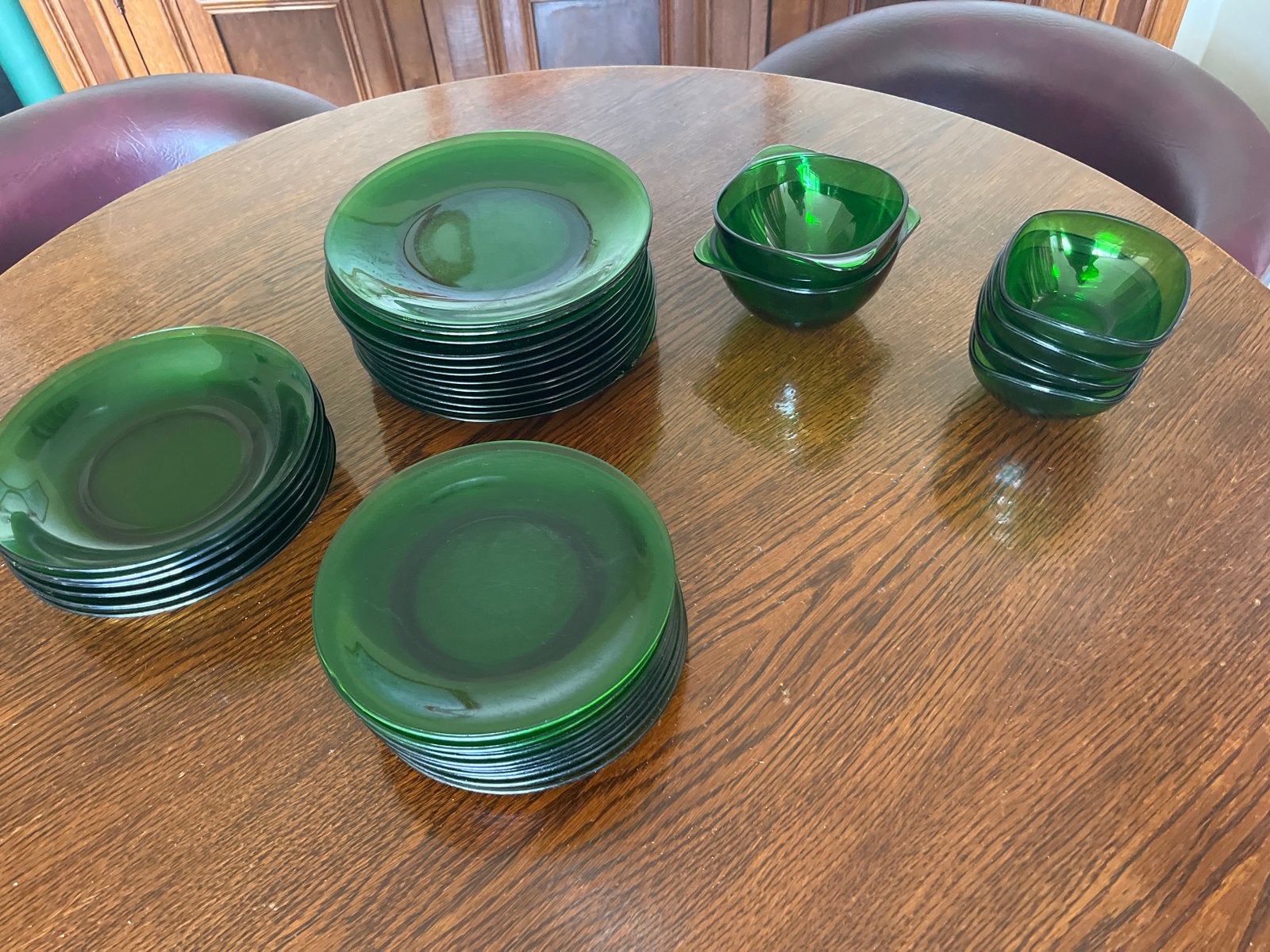 Retro Groen Servies - Compleet Set voor 6 Personen, Ophalen, Gebruikt, Keramiek, Vintage