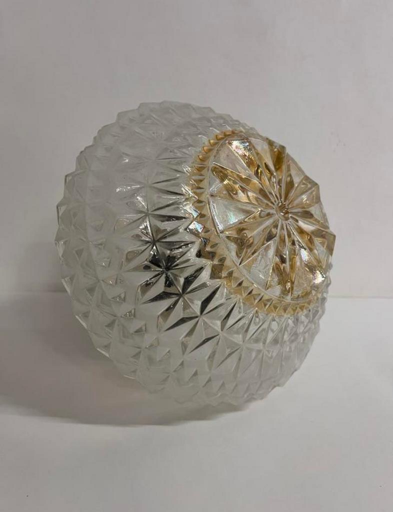 Grote vintage Herda lamp wit helder en goud glas Ster, Ophalen of Verzenden, Zo goed als nieuw, Glas, Hollywood Regency