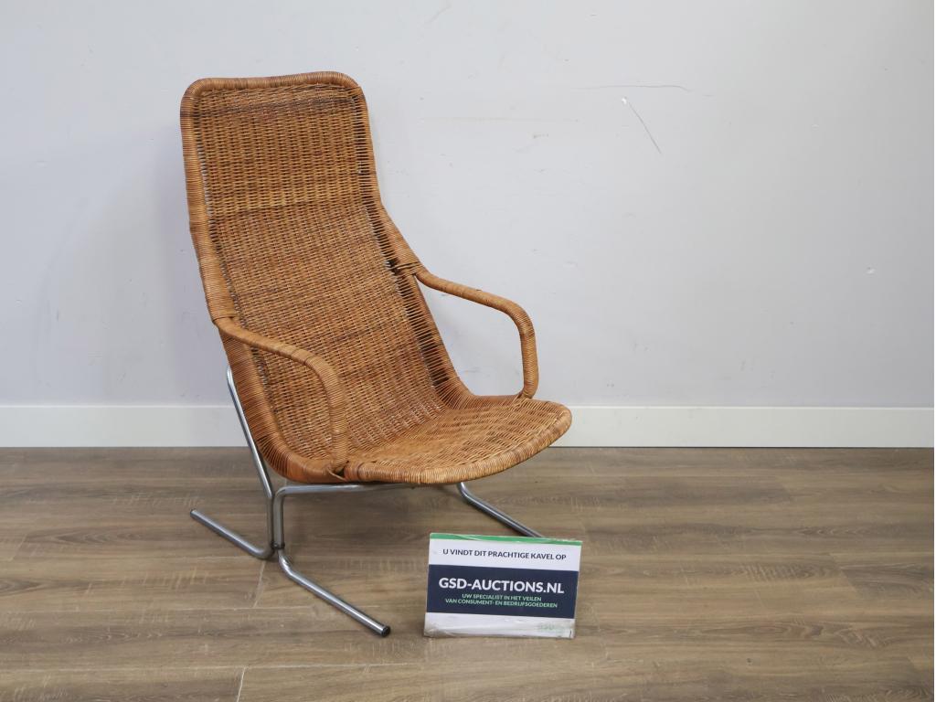 Vintage Rotan Loungestoel van Dirk van Sliedregt, Ophalen of Verzenden, Niet ingevuld, Niet ingevuld, Niet ingevuld