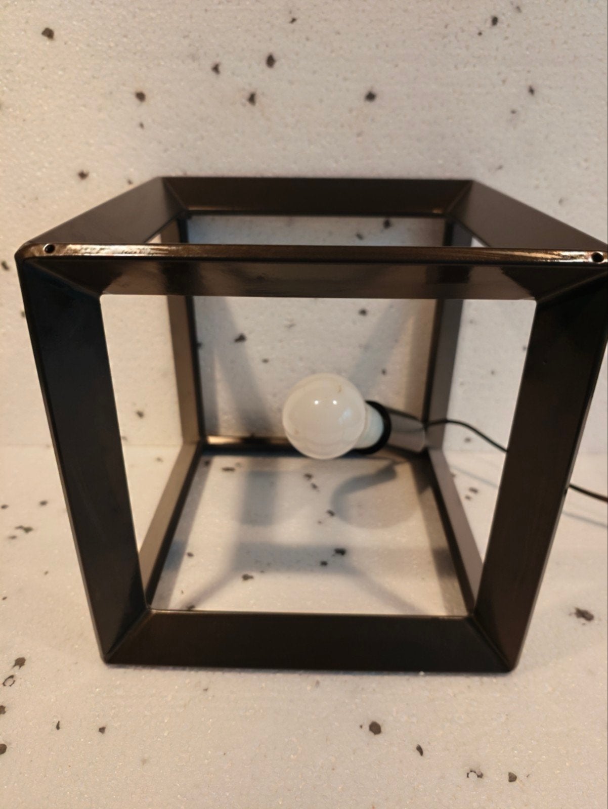 Lucide model Thor metalen tafellamp - Modern kubus design, Verzenden, E27 (groot), Zwart, Sfeerlamp