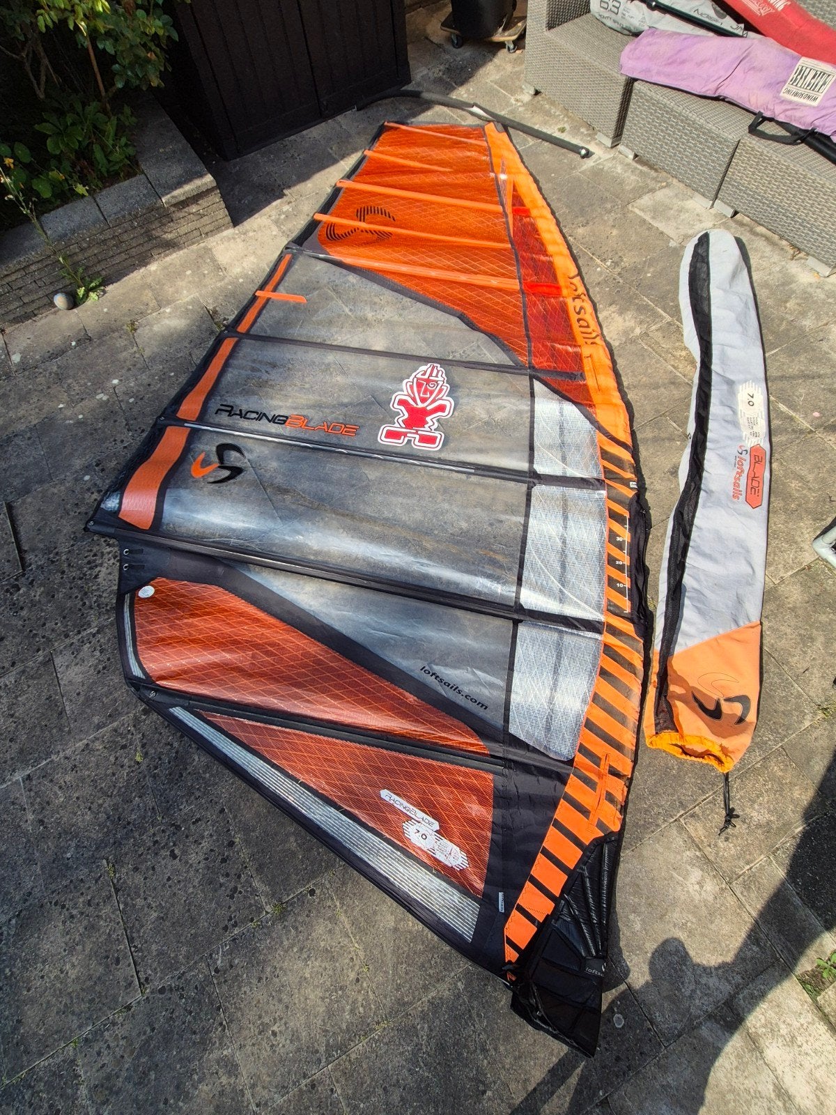 Windsurf zeilen, masten, gieken en vinnen, Watersport en Boten, Windsurfen, Ophalen, Gebruikt, Met zeil(en), 6.5 m² tot 8 m²