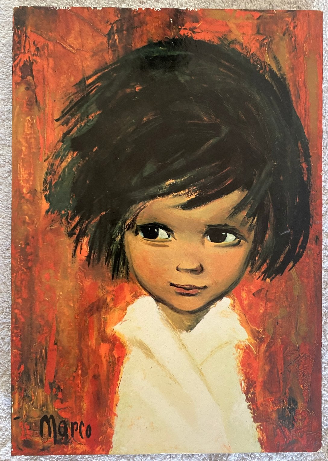 Vintage 'Big Eye' wandbordje Marco - Jaren 60/70, Antiek en Kunst, Kunst | Schilderijen | Modern, Figuren, Hout, Verzenden, Print