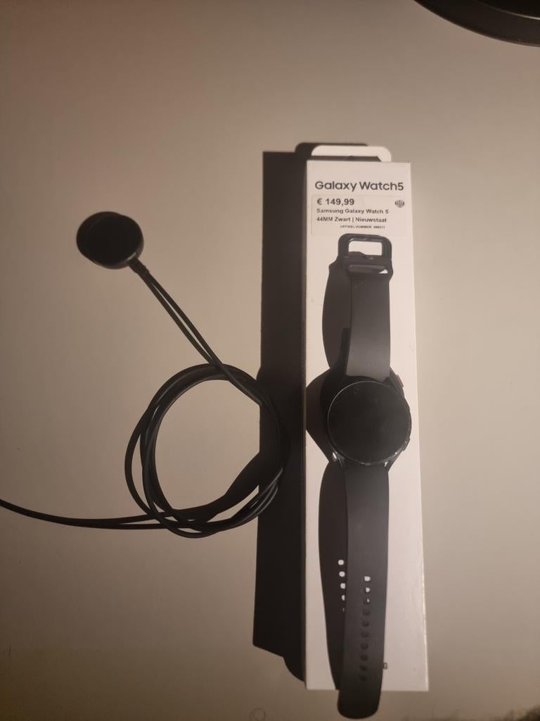 Samsung Galaxy Watch 5 44mm Zwart, Sieraden, Tassen en Uiterlijk, Smartwatches, GPS, Zwart, Ophalen of Verzenden, Zo goed als nieuw