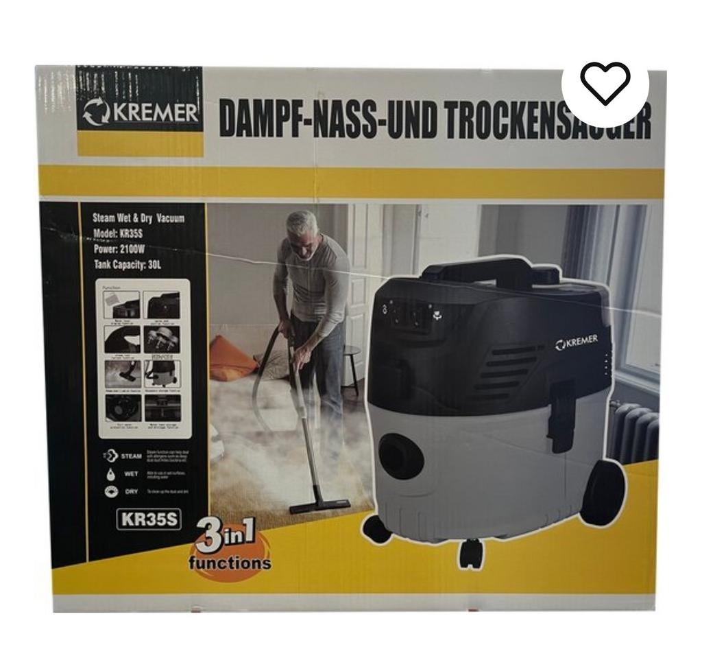 De Kremer KR35S 3 in 1 stoomtreiniger 2100W, Ophalen of Verzenden, Nieuw
