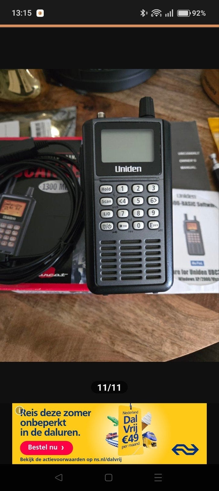 Uniden UBC3500XLT Scanner met accessoires, Telecommunicatie, Scanners, Ophalen, Zo goed als nieuw, 500 kanalen of meer