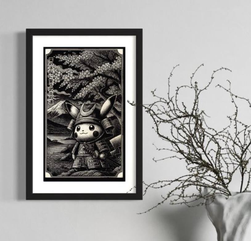 Kunstwerk Pikachu (Pokemon) Mount Fuji, Antiek en Kunst, Ophalen of Verzenden