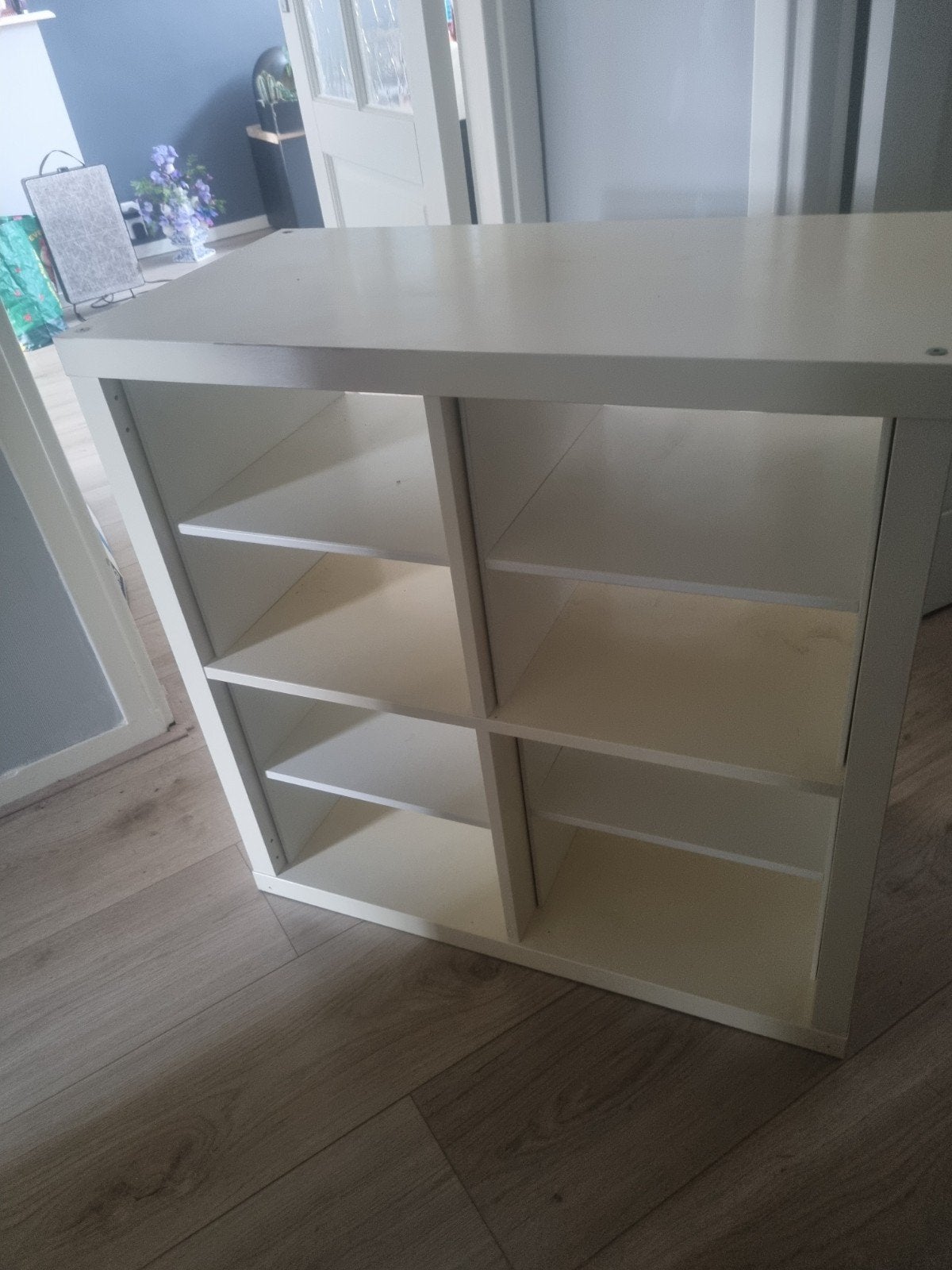 Witte Kallax kast met 4 vakken - IKEA, Ophalen, Met plank(en), Gebruikt, Modern, functioneel