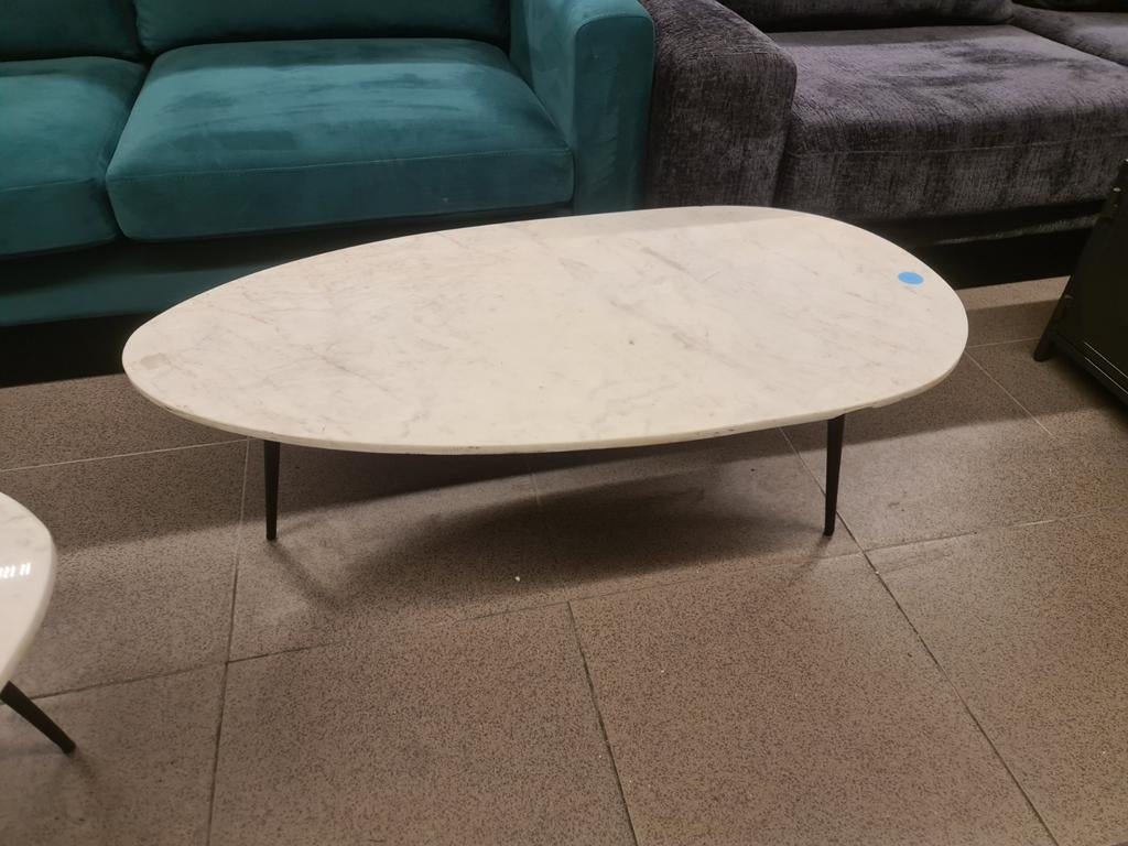 Nieuwe salontafel wit marmer ovaal ei model 110x55cm bkeuze, Ophalen, ., Nieuw, .