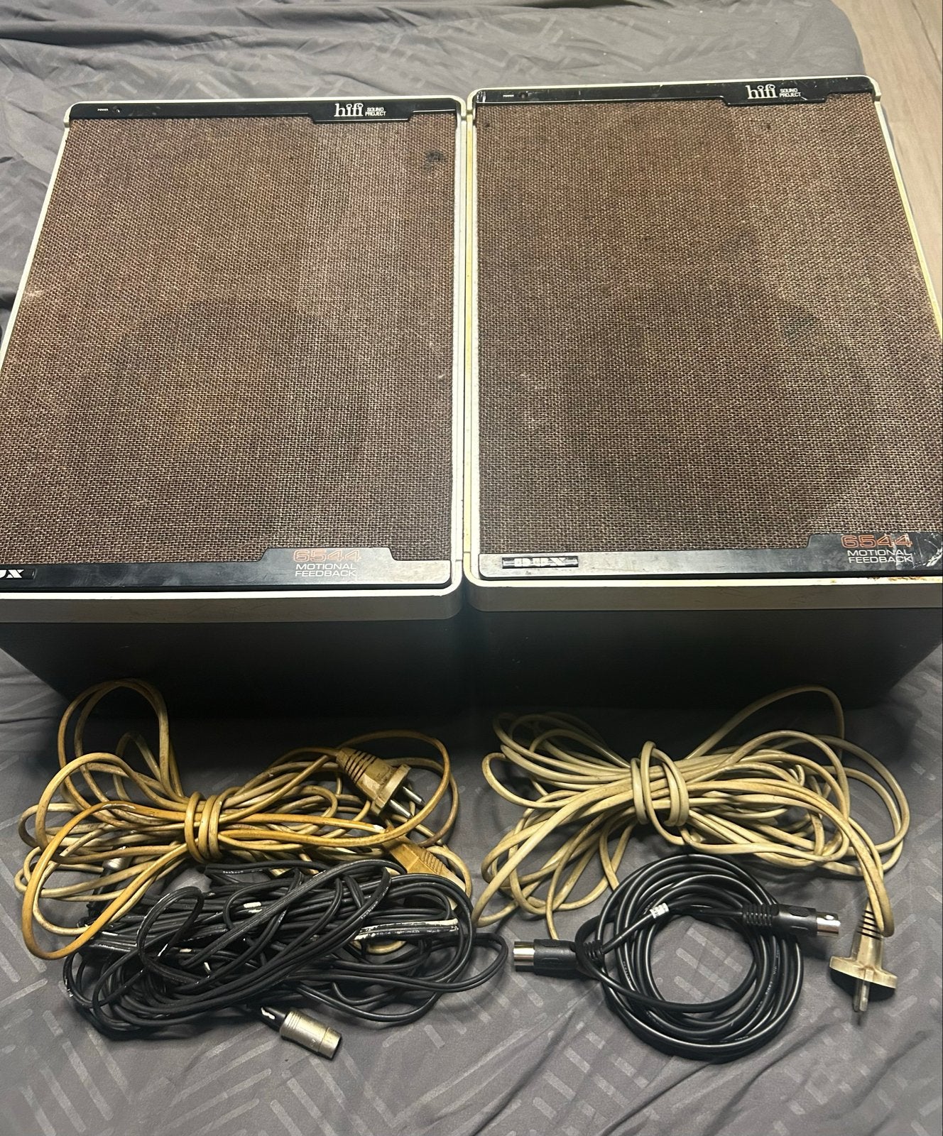 HIFI Sound Project 6544 Motional Feedback Speakers, Stereo speakers, Gebruikt, Inclusief kabels, Minder dan 60 watt