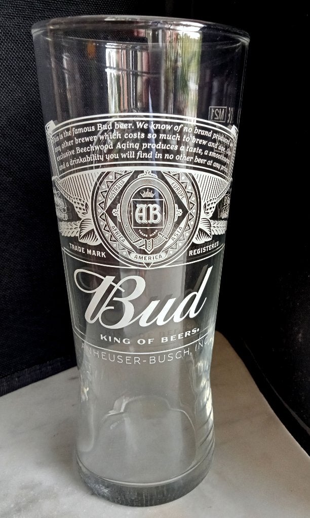 6 Nieuwe Bud 25cl Bier-Glazen, Ophalen of Verzenden, Nieuw, Glas of Glazen, Overige merken