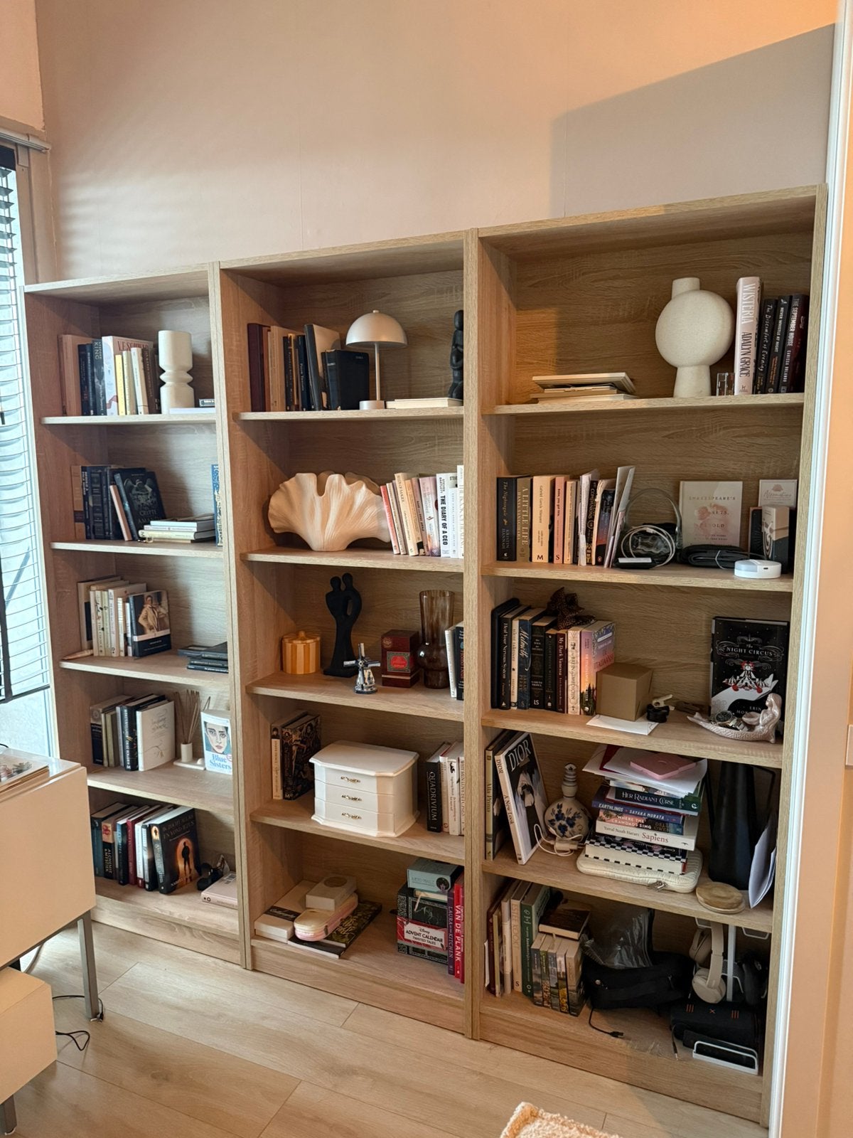 Jysk Horsens Eiken 3x Boekenkast 70x197x28, Ophalen, Met plank(en), Gebruikt, Eikenhout