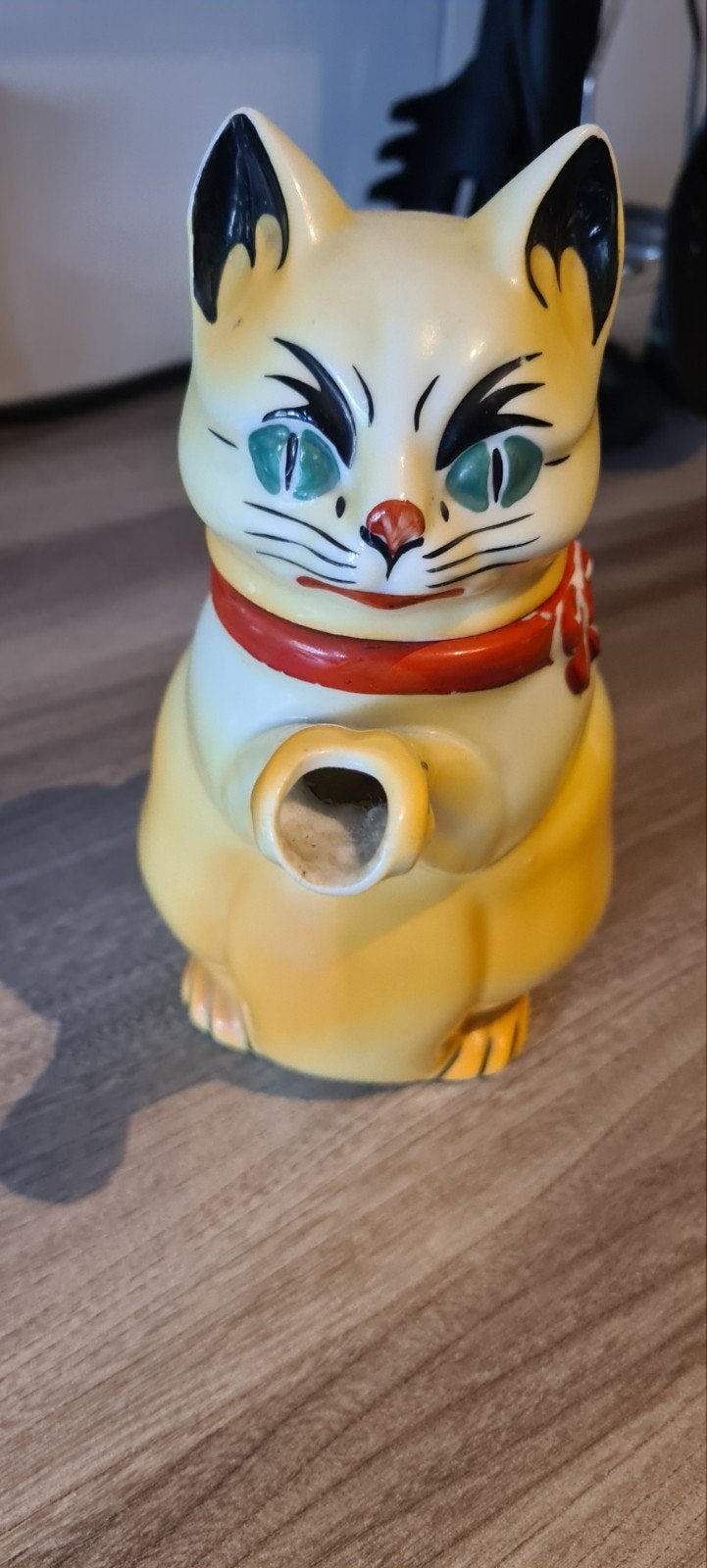 Antieke Mosa Maastricht Theepot Kat - ca. 1920, Antiek en Kunst, Ophalen