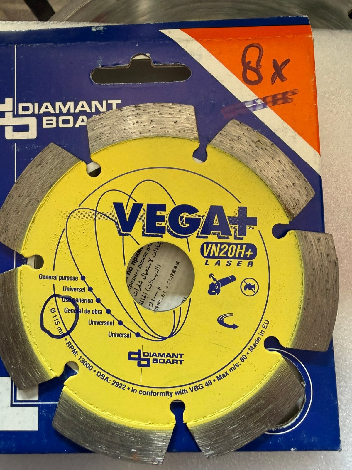 8 st diamantschijf 115 mm, Ophalen of Verzenden, Zo goed als nieuw, Minder dan 700 watt, Haakse handslijpmachine