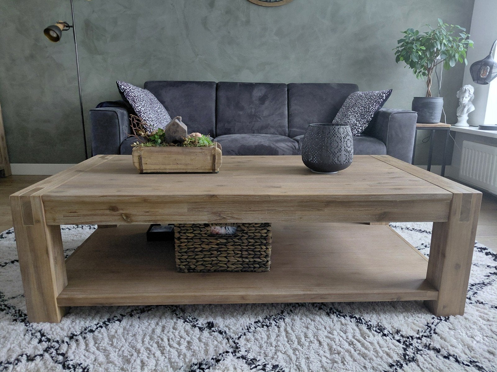 Salzburg acaciahouten salontafel., Ophalen, Gebruikt, 100 tot 150 cm, 50 tot 100 cm