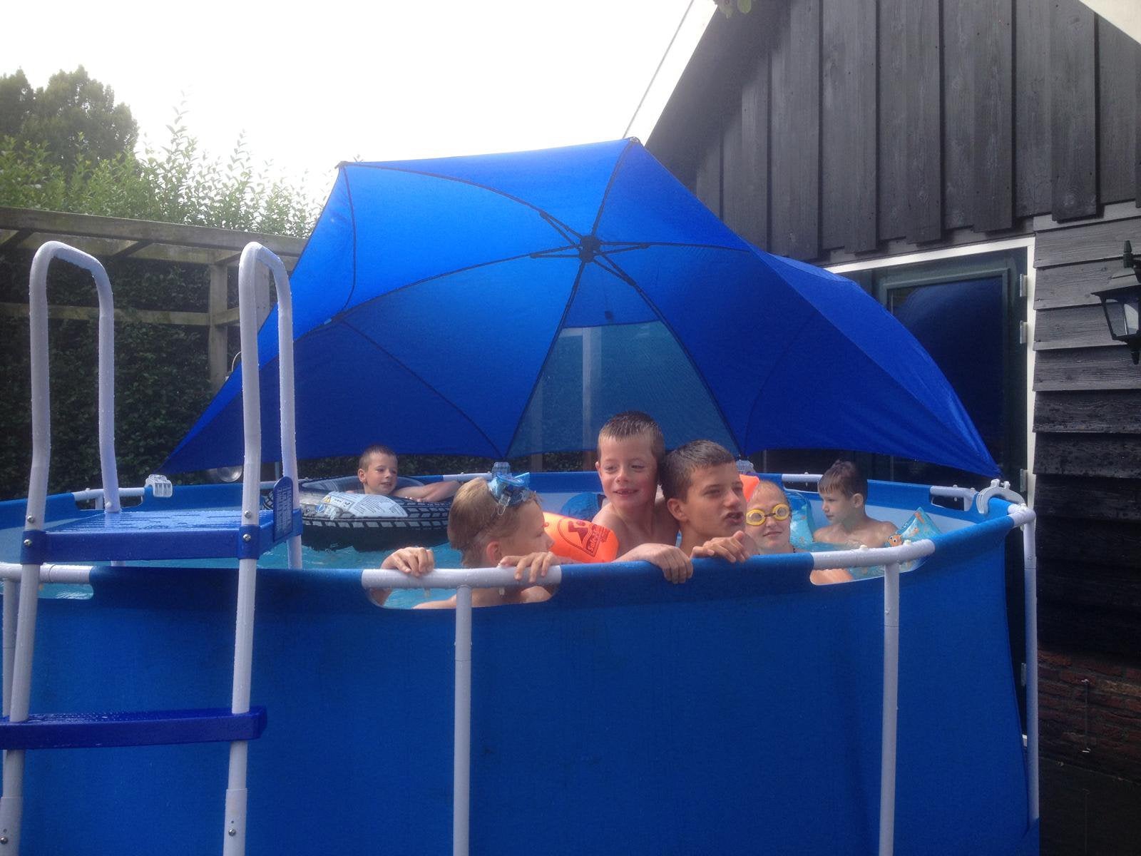 Zonnekap voor rond zwembad 366 cm doorsnee, Ophalen, Zo goed als nieuw, Afdekzeil