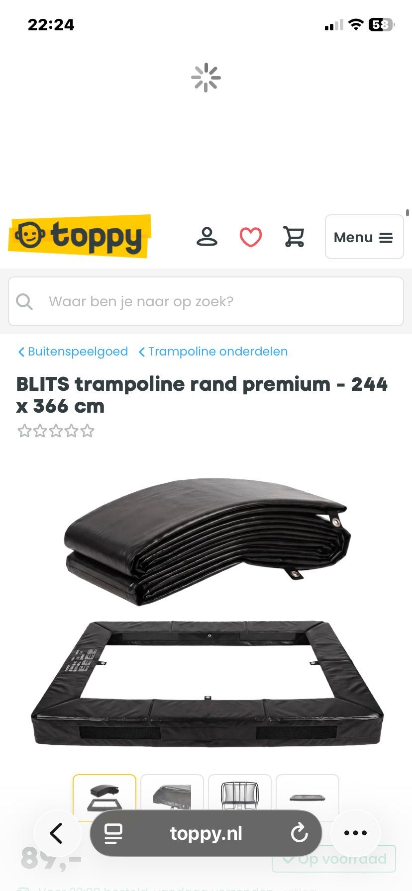 BLITS Trampolinerand Premium - 244 x 36 nieuw in doos, Kinderen en Baby's, Speelgoed | Buiten | Trampolines, Ophalen, Nieuw