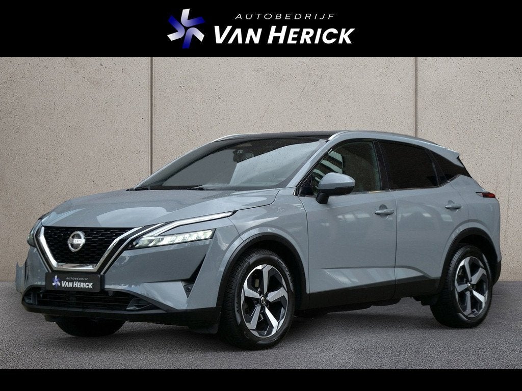 Nissan Qashqai 1.3 MHEV Xtronic Tekna 158PK | Panoramadak |, Automatische klimaatregeling, Zwart, 4 cilinders, Leder en Stof