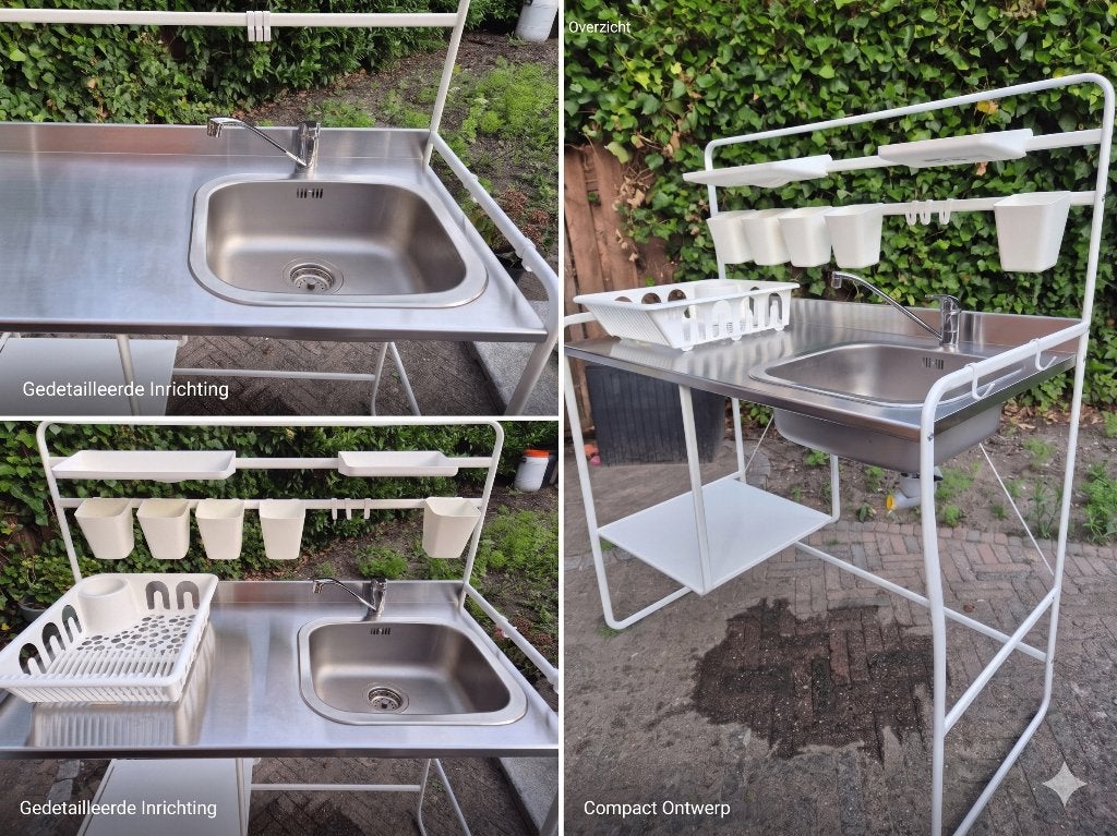 SUNNERSTA Kitchenette, 112x56x139 cm, Ophalen, Wit, Enkelwandige keuken, Zo goed als nieuw