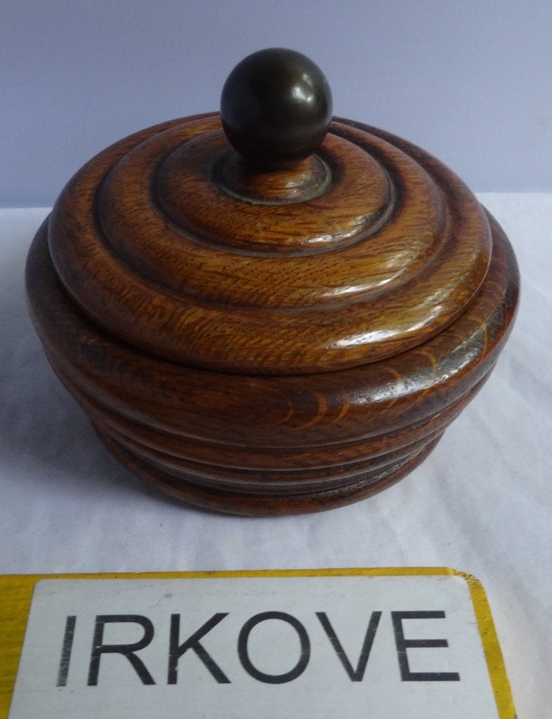 ROND EIKENHOUTEN DOOSJE * Nieuwstaat *, Houtsnijwerk, Minder dan 20 cm, Verzenden, Handgemaakt