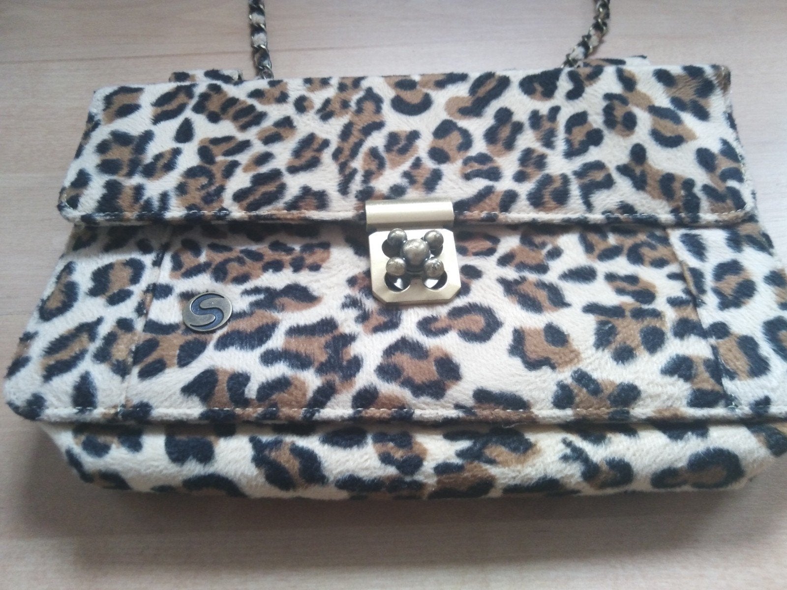 Panterprint tas, Sieraden, Tassen en Uiterlijk, Tassen | Damestassen, Ophalen of Verzenden, Zo goed als nieuw, Beige, Schoudertasje
