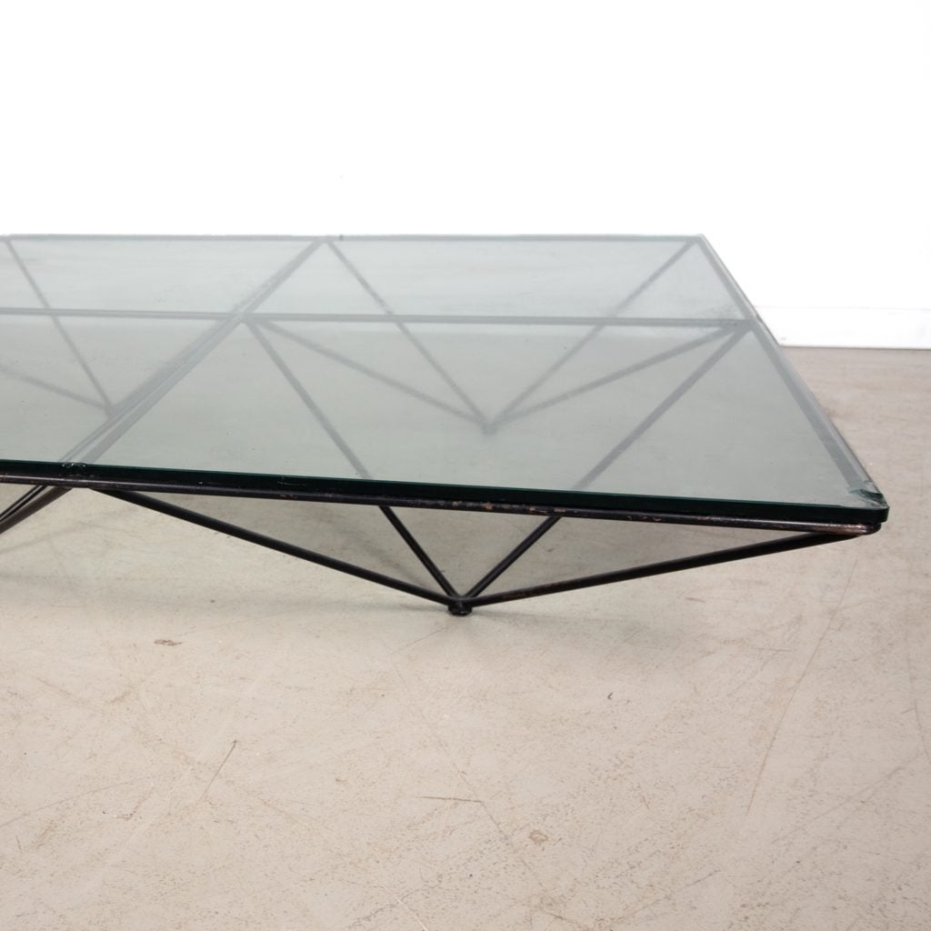 B&B Italia Alanda '18 Salontafel Zwart Glas - Staal, Huis en Inrichting, Tafels | Salontafels, Niet ingevuld, Zo goed als nieuw