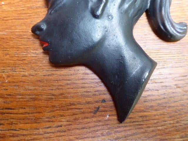 Vintage metalen wanddecoratie, meisje, Ophalen of Verzenden