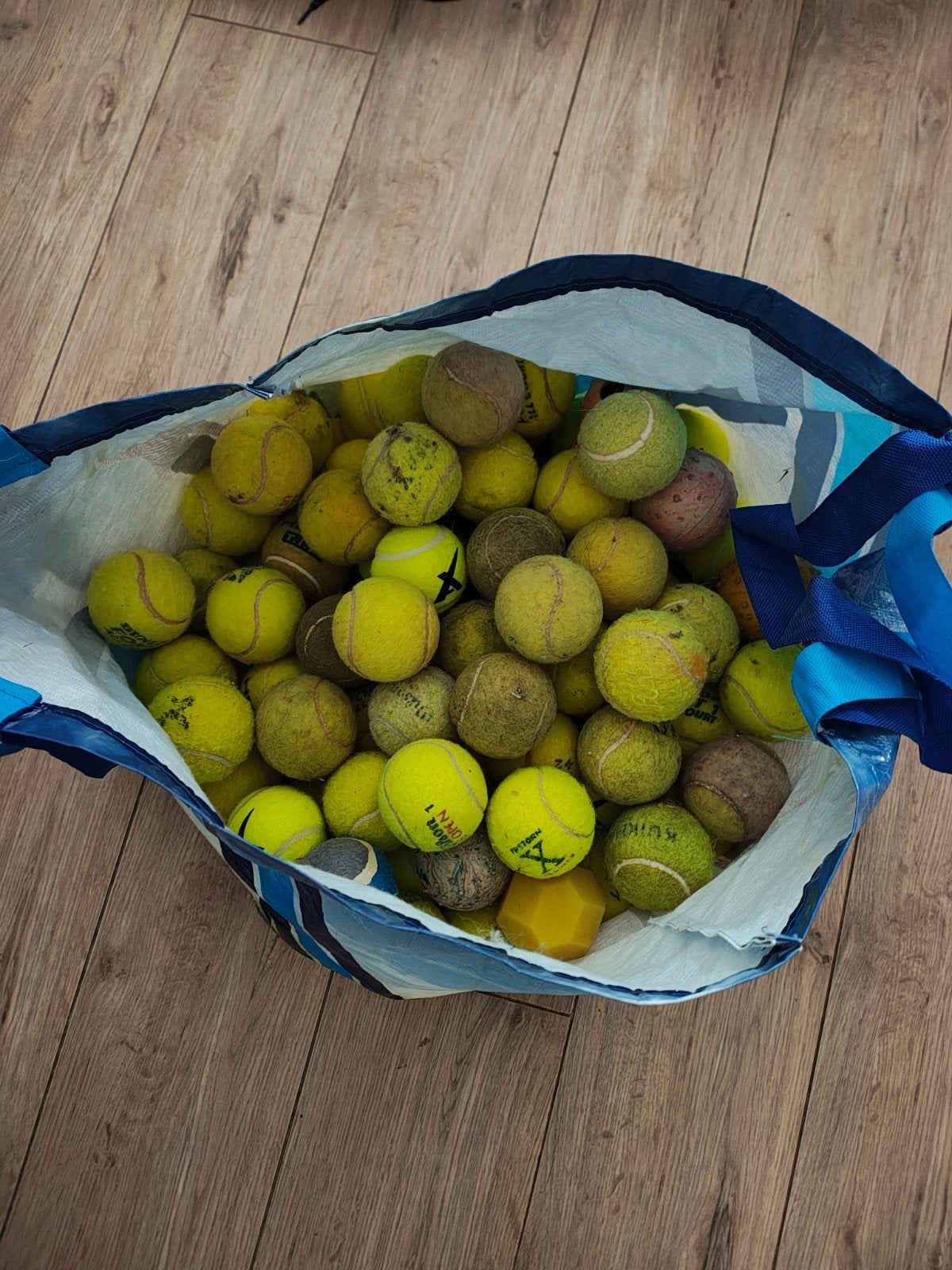 110 gebruikte tennisballen - Ideaal voor training, Ophalen, Gebruikt, Ballen