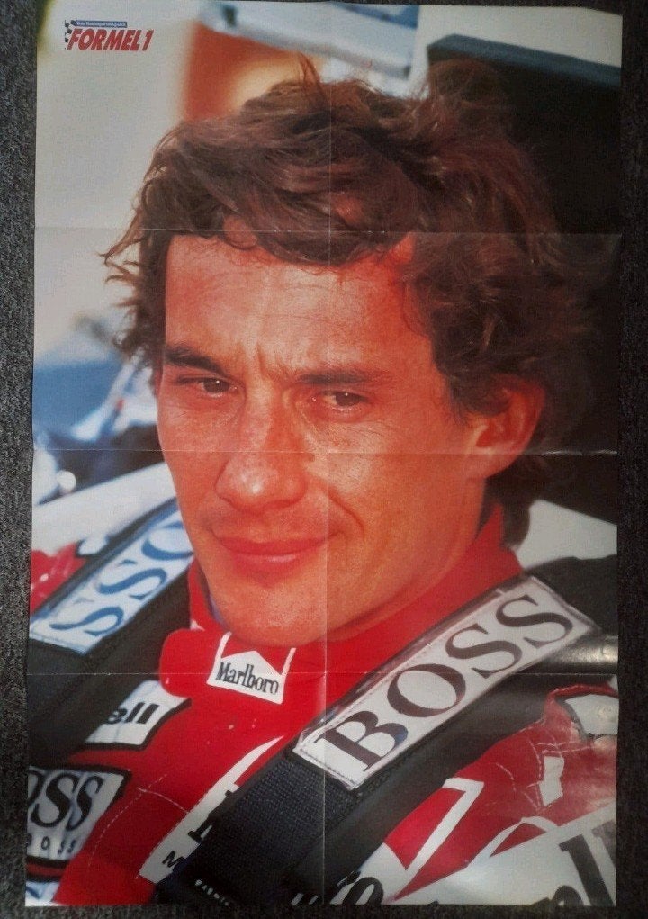 Ayrton Senna poster Formel 1, Ophalen of Verzenden