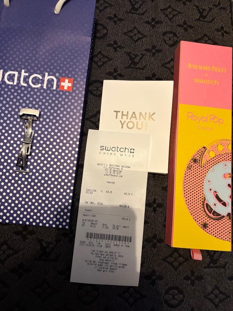 Swatch x Audemars Piguet Royal Pop Otg Roz + vouwsluiting, Sieraden, Tassen en Uiterlijk, Horloges | Heren, Overige materialen