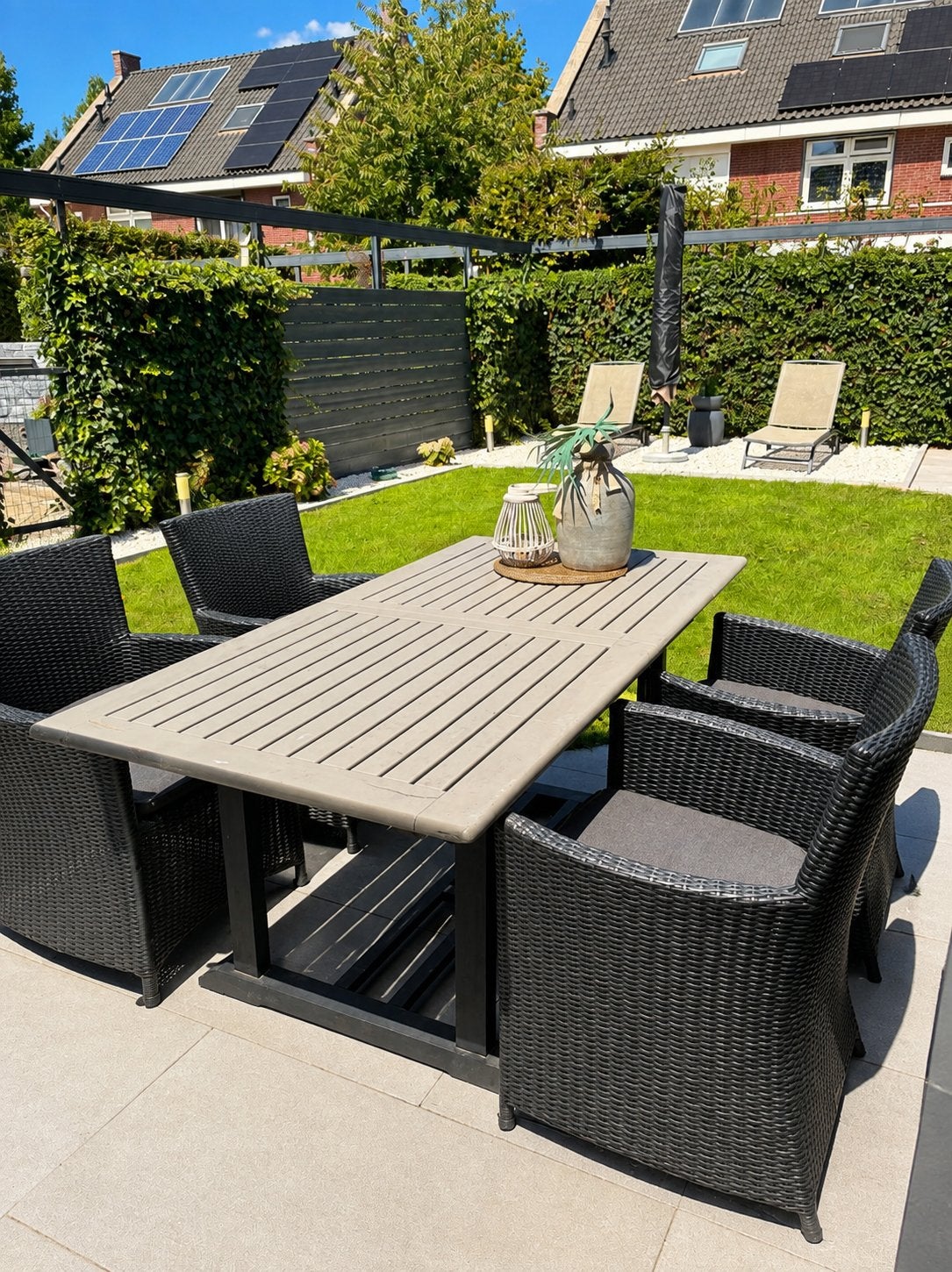 Tuintafel met 4 stoelen, Ophalen, 4 zitplaatsen, Gebruikt, Tuinset