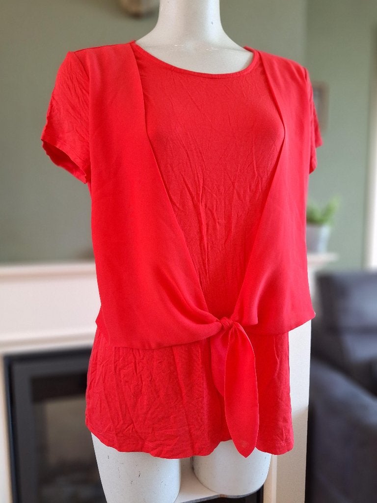 Taifun rood shirt top vest look 2 in 1 40, Maat 38/40 (M), Verzenden, Zo goed als nieuw, Rood