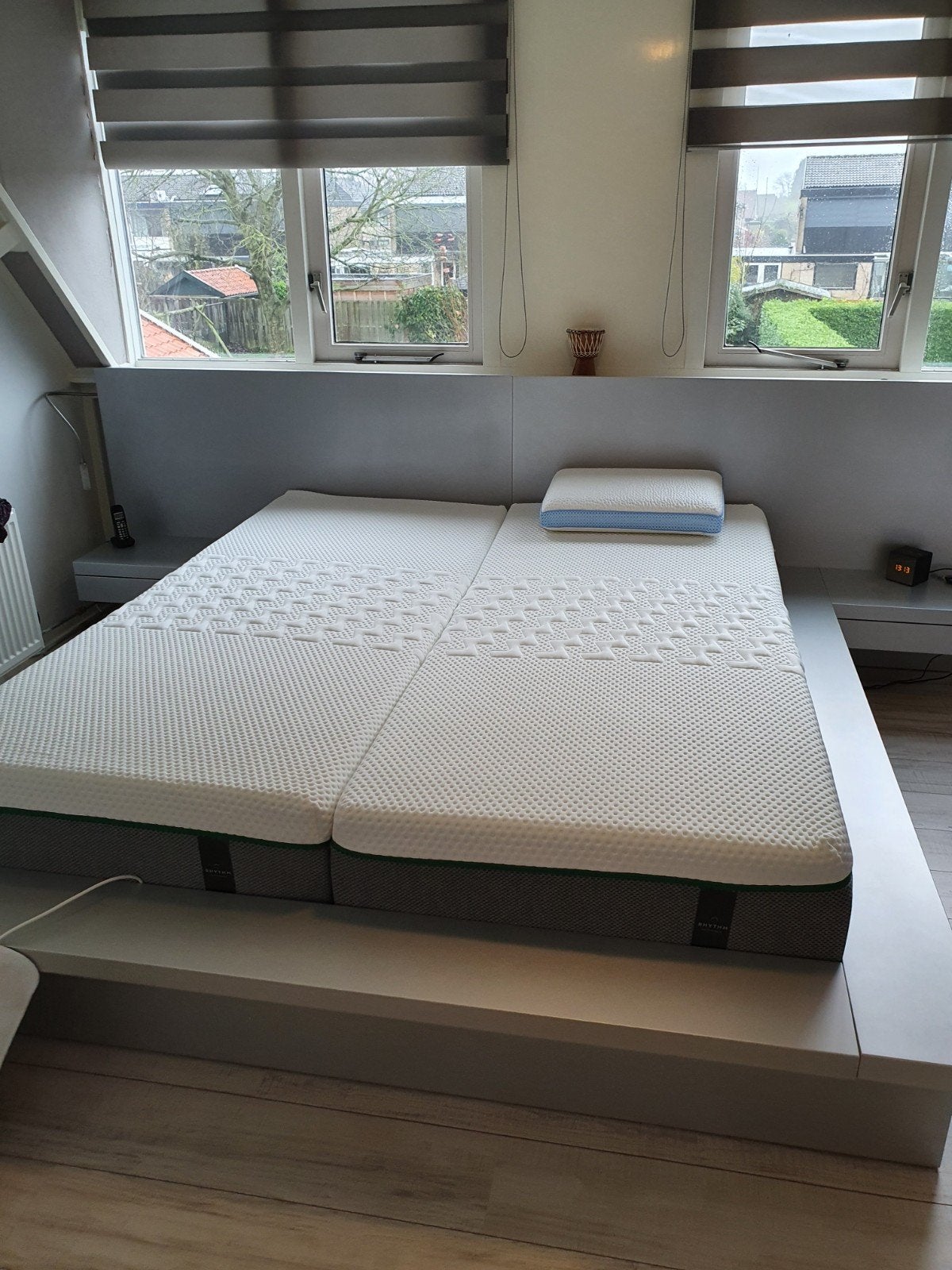 Bed incl. elek. verstelbare bodems excl matrassen 210x90, Ophalen, 210 cm, Tweepersoons, 180 cm