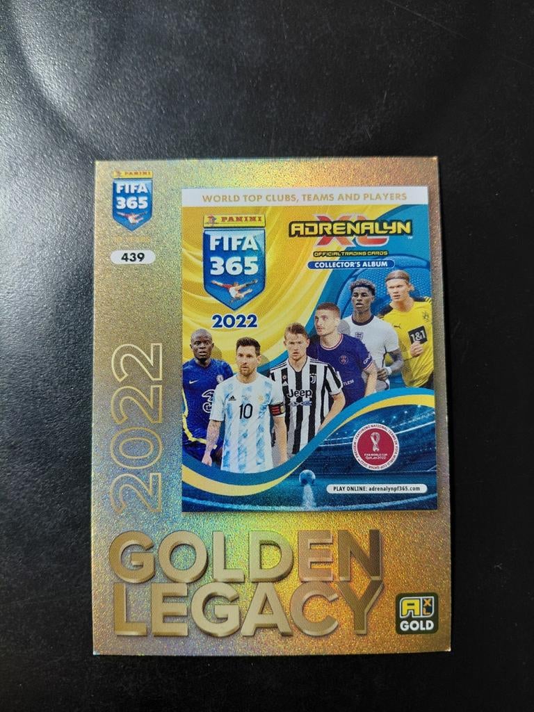 Golden legacy (panini 2022) messi/haaland, Ophalen of Verzenden, Nieuw, Buitenlandse clubs, Poster, Plaatje of Sticker
