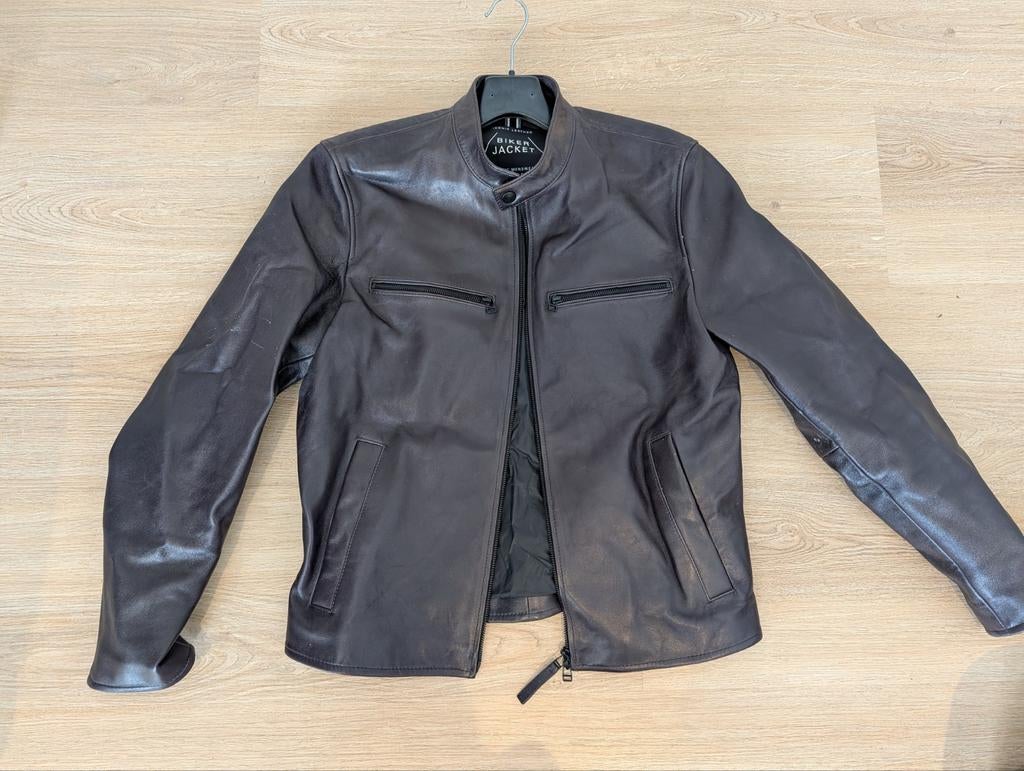 Boss biker jacket leren jas, Maat 48/50 (M), Zwart, Ophalen of Verzenden, Zo goed als nieuw
