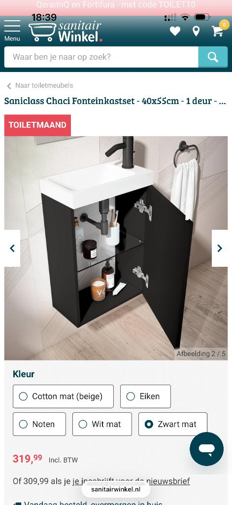 Fonteinkast set - wc, Ophalen, Nieuw, Wastafel