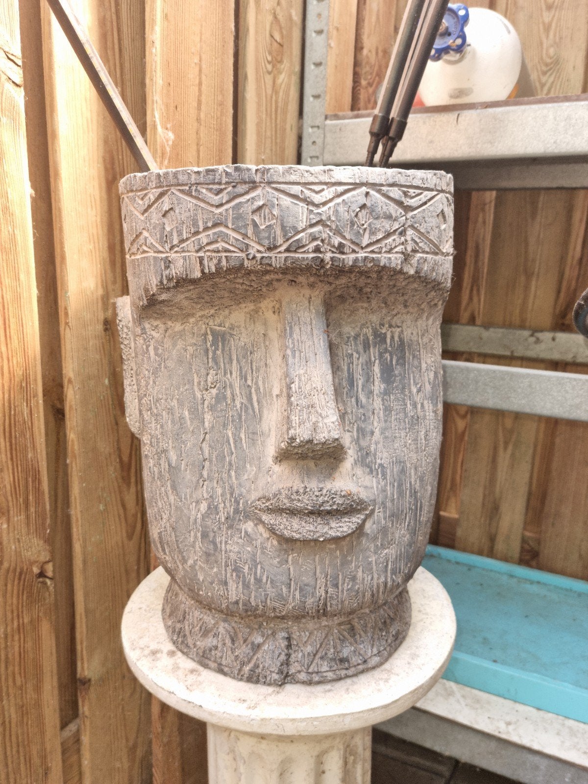 Te koop leuke kunststof bloempot., Ophalen, Kunststof, Geschikt voor buiten, Zo goed als nieuw