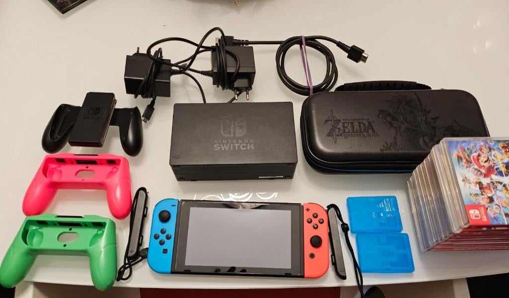 Compleet Switch Pakket + Pro Controller!, Ophalen of Verzenden, Gebruikt, Met games, Switch Original