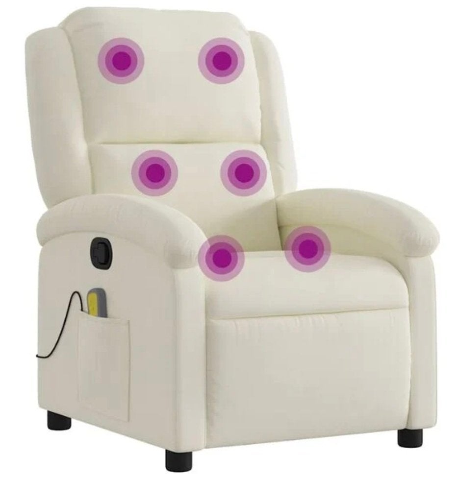 vidaXL Massagestoel verstelbaar fluweel crèmekleurig, Ophalen, Nieuw, 75 tot 100 cm, 75 tot 100 cm