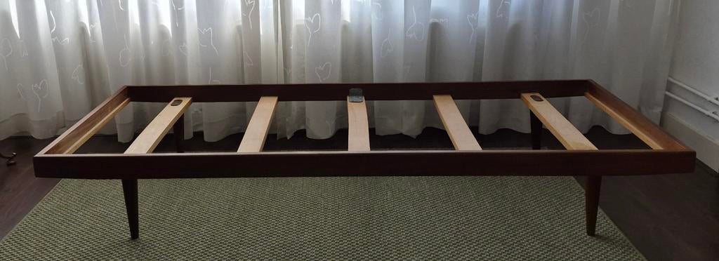 Mid-century vintage daybed teak frame, Ophalen, Gebruikt, 150 tot 200 cm, Tweepersoons