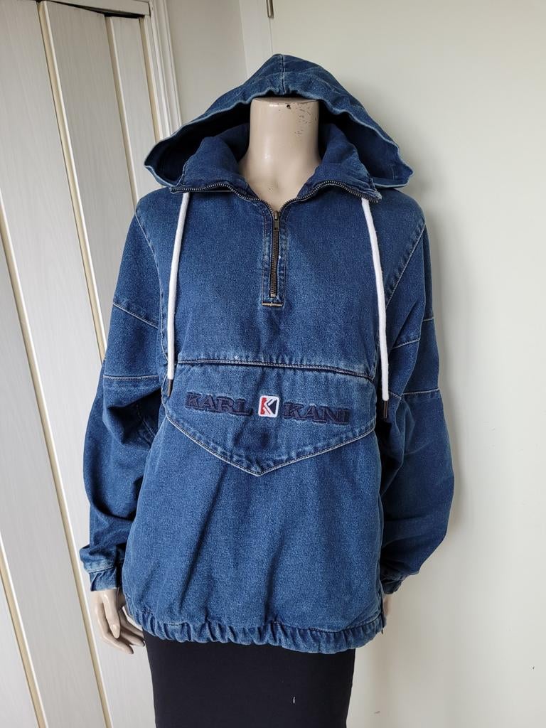 Karl Kani jeans denim jas/hoodie vest maat S/36, Karl Kani, Blauw, Ophalen of Verzenden, Zo goed als nieuw