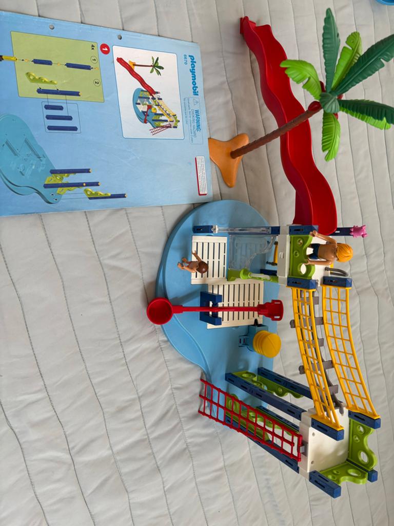Playmobil 6670 Water Speeltuin met Palmboom en Glijbaan, Ophalen of Verzenden, Zo goed als nieuw, Complete set
