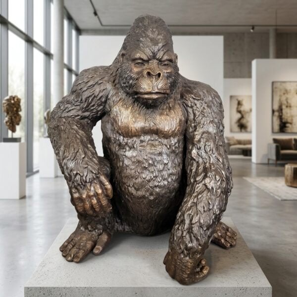 29226 Beeld Tuinbeeld Brons Gorilla 1,18 m, Tuin en Terras, Ophalen, Nieuw, Overige materialen