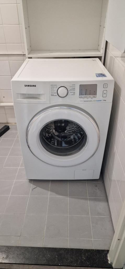 Samsung Eco Bubble 7 kg wasmachine met wasmachinekast, Witgoed en Apparatuur, Wasmachines, Ophalen, Gebruikt, Voorlader, 85 tot 90 cm