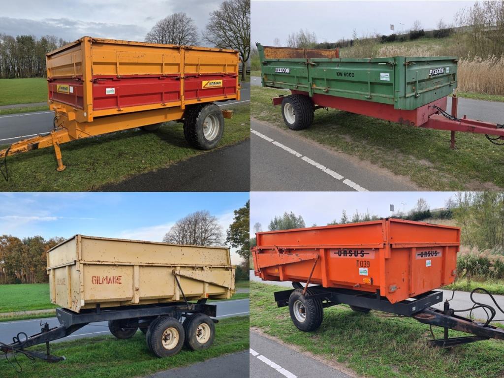 Div. kipper 5t tot 8t, 6t Peecon kipkar, Agromet, Miedema, Ophalen, Transport