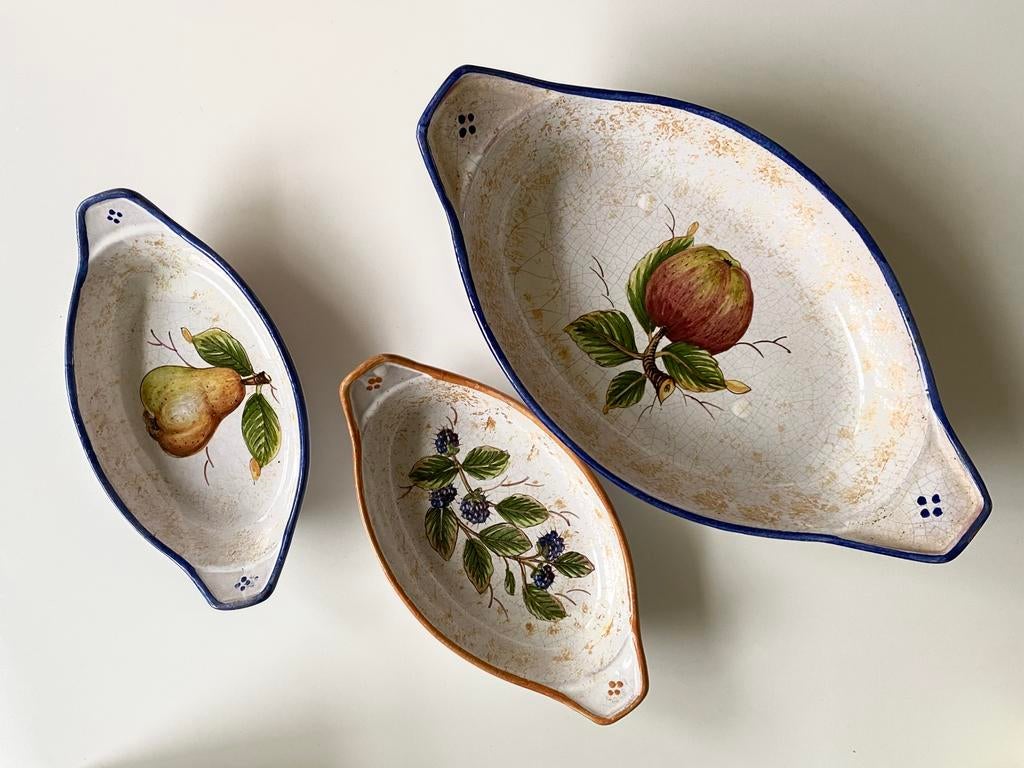 3 matchende ovenschalen, Ophalen of Verzenden, Overige stijlen, Aardewerk, Schaal of Schalen